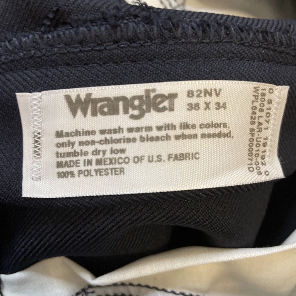 Wrangler Wrancher Men's 38X34 Navy Blue 82NV Boot Cut Mens Jeans Dress Pants - Picture 8 of 8